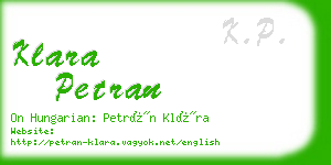 klara petran business card